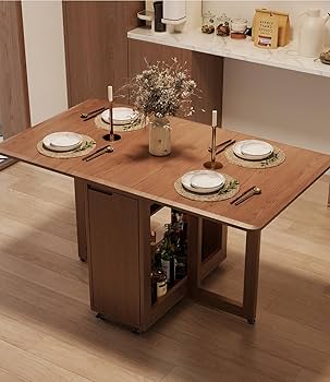 WAQ × DOORS　FOLDING WOOD TABLE 48 inch WFT Series Birch Wood Square Folding Table - Rubber
